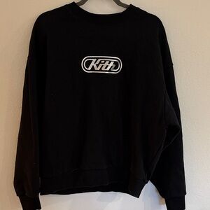 Kith Black sz M oversized Crewneck Sweater for Men silver logo great condition